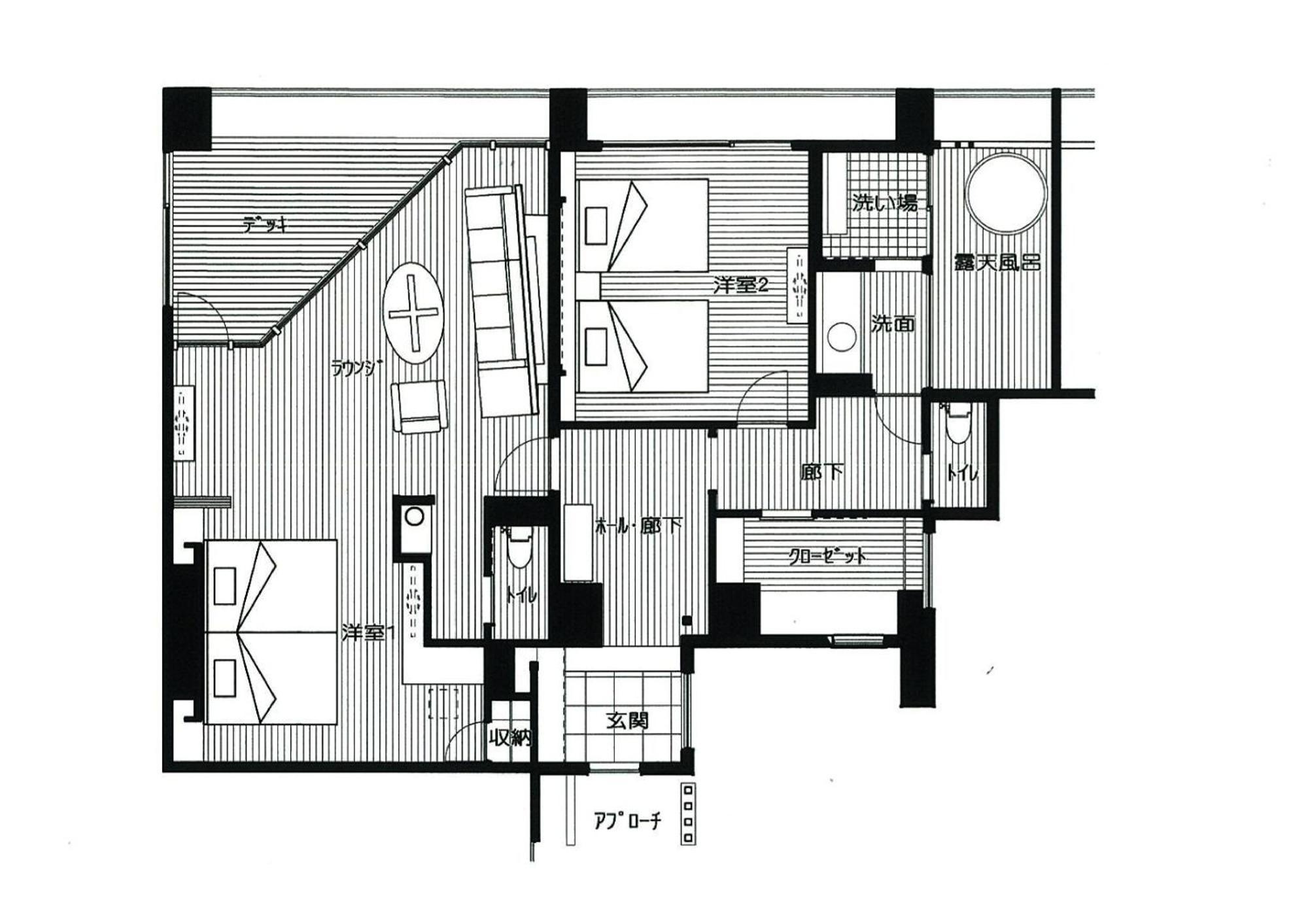 Amane Resort Seikai Beppu Ruang foto A floor plan of a typical apartment